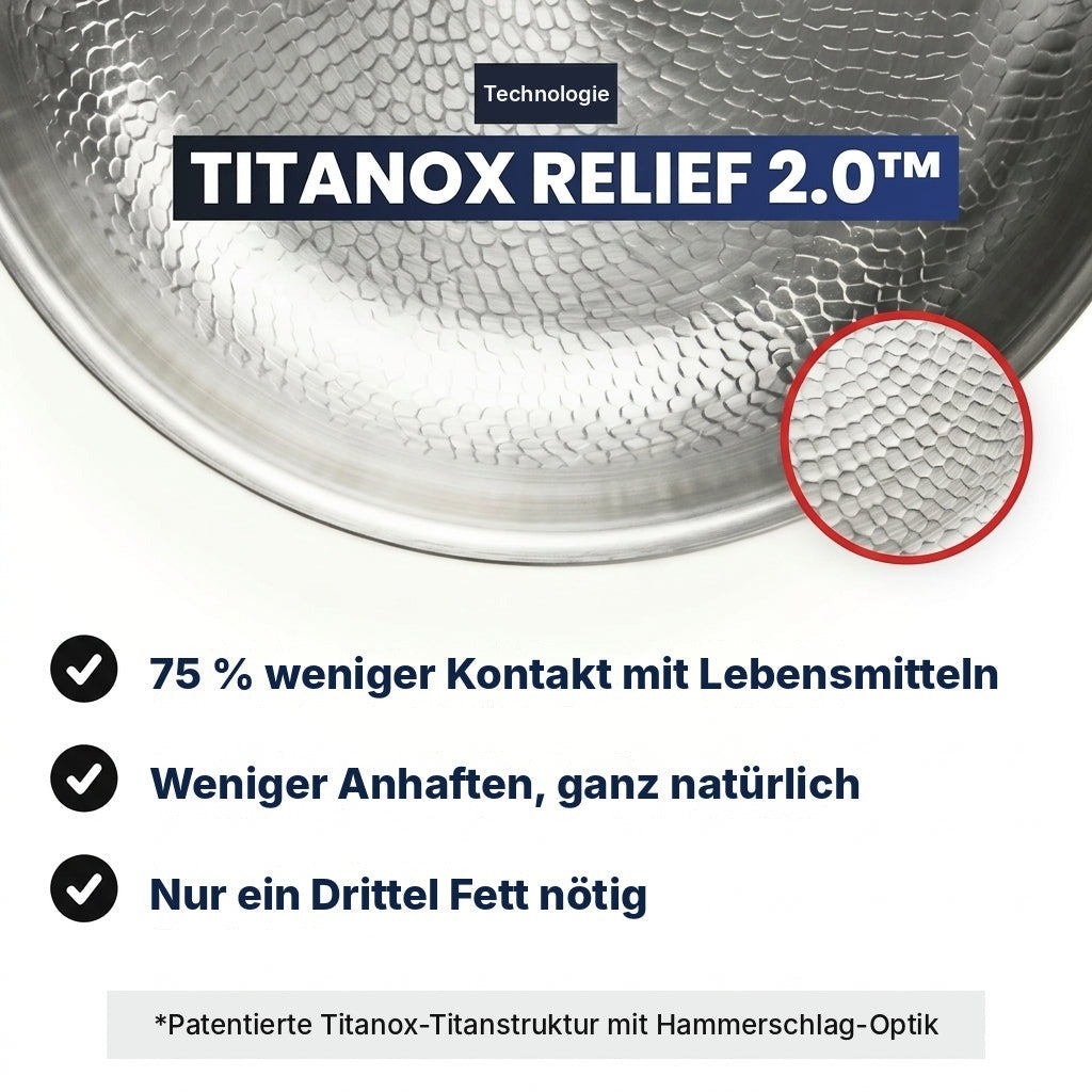 Gehämmerte Kochfläche aus Reintitan