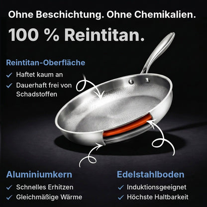 Dreischichtiger Aufbau der Reintitan-Pfanne